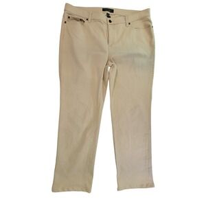 LRL Ralph Lauren Jeans Co Womens Beige Straight Leg Pants Size 16W